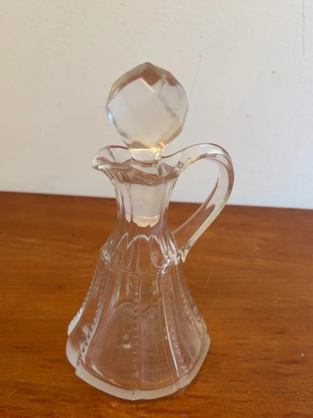 Antique Brilliant Cut Glass Cruet with Faceted Stopper by Tarentum